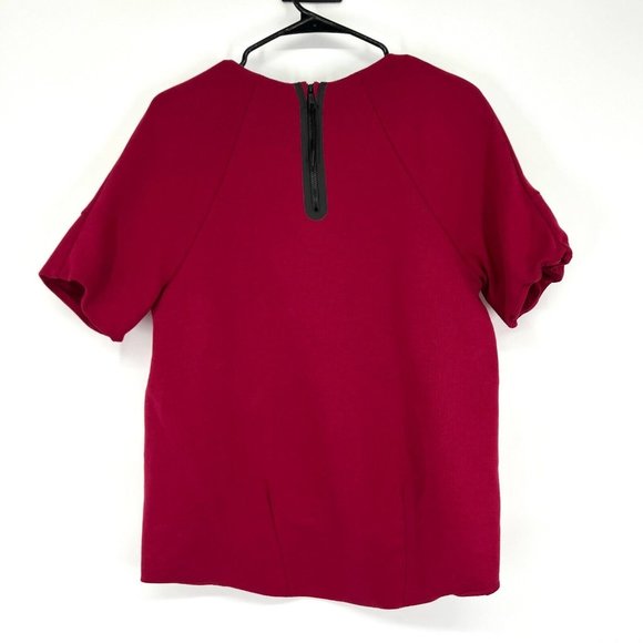 Nike Tech Top Fleece Crewneck Burgundy Short Sleeve - Picture 9 of 12